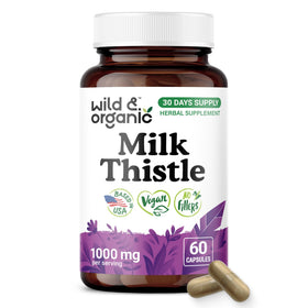Flacon de gélules de chardon-marie Wild & Organic 1000 mg vue de face