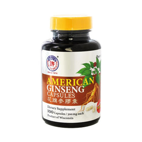 Flacon de gélules de ginseng américain Hsu's 500 mg 100 ct