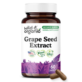 Flacon de gélules de pépins de raisin Wild & Organic 400 mg vue de face