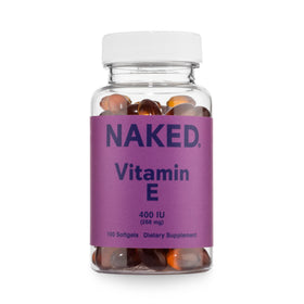 Flacon de gélules de vitamine E NAKED 400 IU face avant