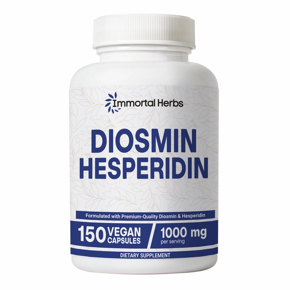 Flacon de gélules Diosmin Hesperidin 1000mg Immortal Herbs avec étiquette