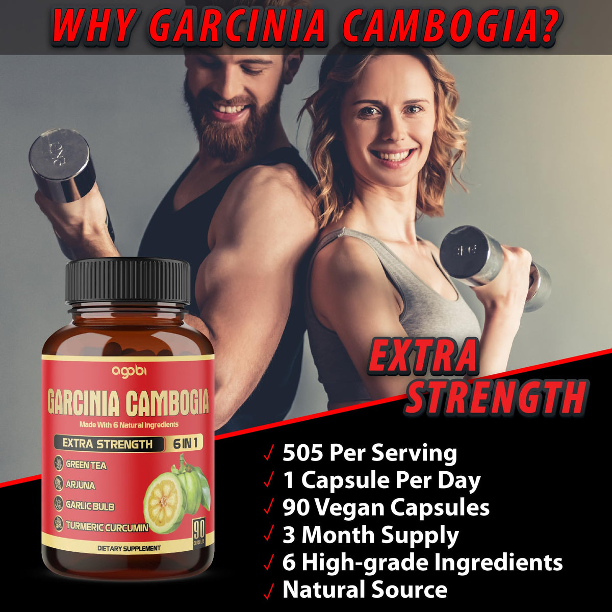 Flacon de gélules Garcinia Cambogia agobi ouvert