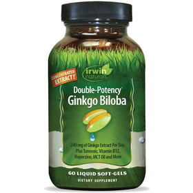 Flacon de gélules liquides Irwin Naturals Ginkgo Biloba Extra Fort 240 mg
