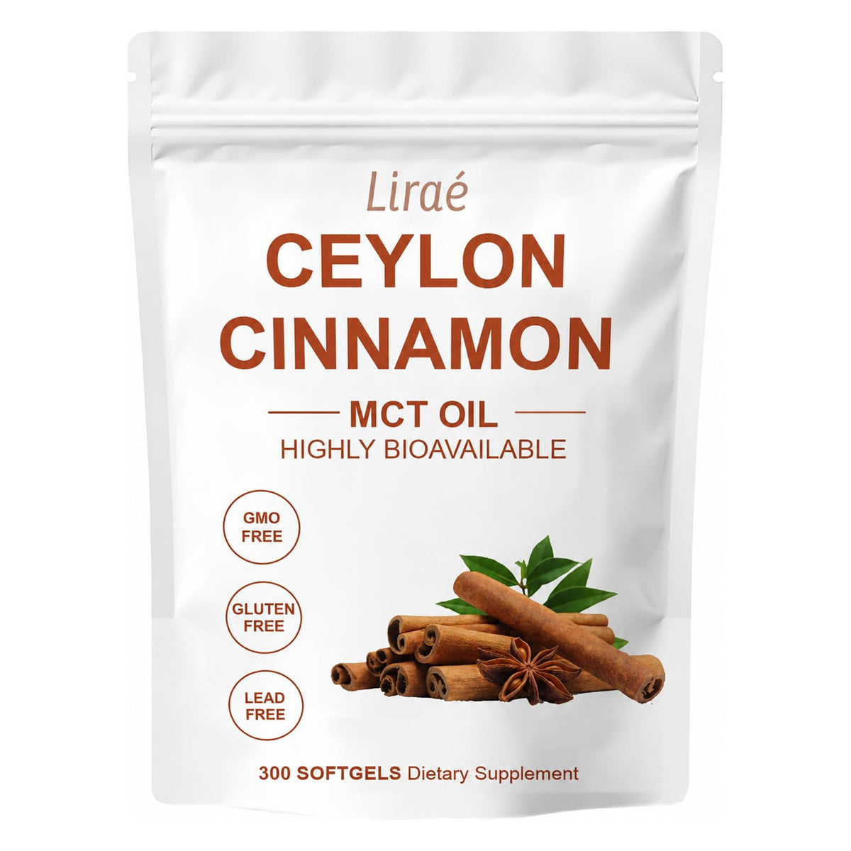 Flacon de gélules LIRAE à la cannelle de Ceylan avec huile MCT