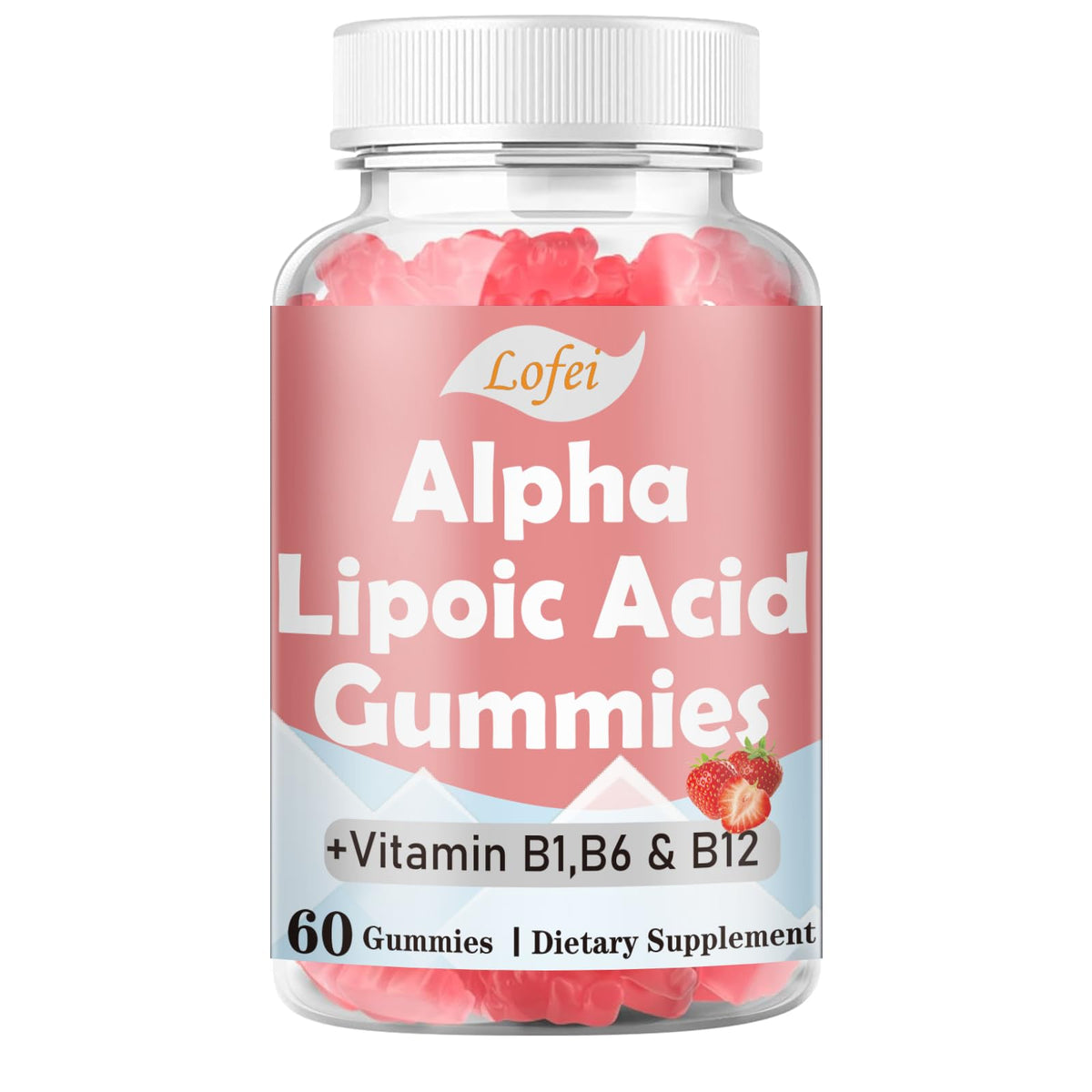 Flacon de gélules Lofei d'acide alpha-lipoïque 600mg vue de face