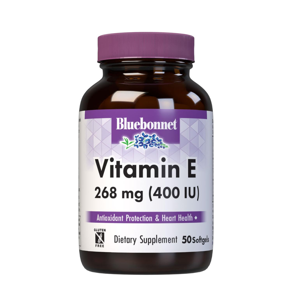 Flacon de gélules molles de Vitamine E BlueBonnet 400 IU vue de face