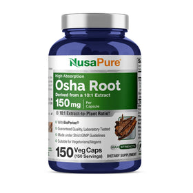 Flacon de gélules NusaPure Osha Root 1500 mg vue avant