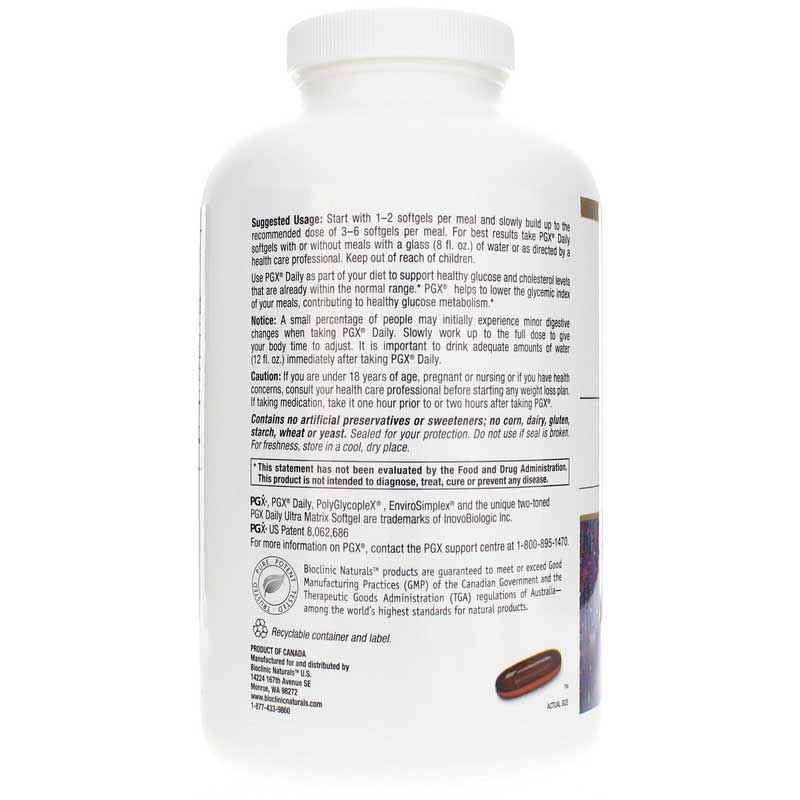 Flacon de gélules PGX Daily Bioclinic Naturals avec étiquette visible