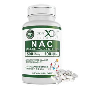 Flacon de Genex Formulas NAC 500mg avec 100 capsules