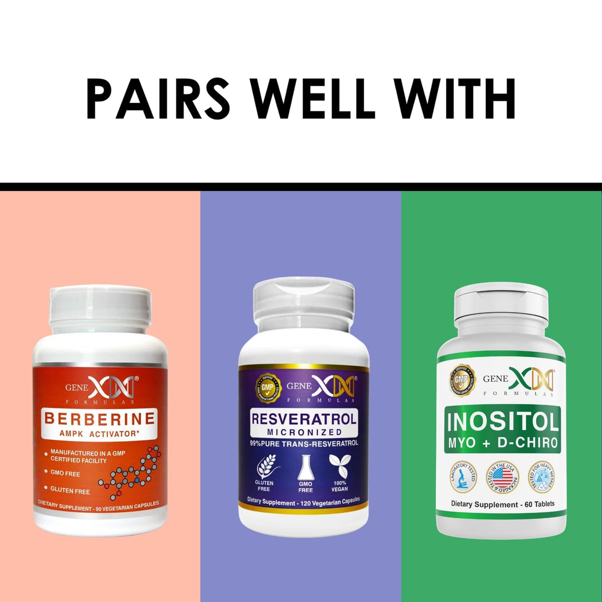 Flacon de Genex Formulas NAC 500mg sur fond neutre