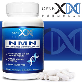 Flacon de Genex Formulas NMN 250 mg avec les capsules à côté