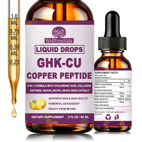 Flacon de GHK-Cu Peptide Complément Alimentaire Liquide de WellVeraVida