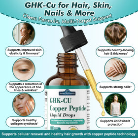 Flacon de GHK-Cu sur un fond en bois naturel