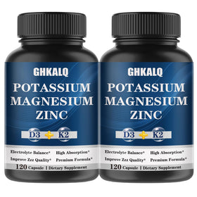 Flacon de GHKALQ complément potassium magnésium zinc 120 capsules vue avant