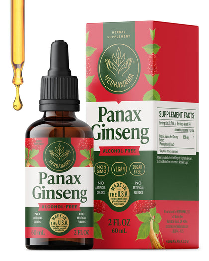 Flacon de ginseng Panax HERBAMAMA 150g vue de face