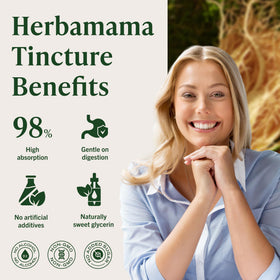 Flacon de ginseng Panax HERBAMAMA avec arrière-plan naturel