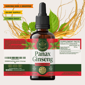 Flacon de ginseng Panax HERBAMAMA avec vue de côté