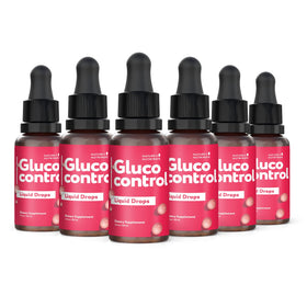 Flacon de Gluco Control Drops 60 mL avec étiquette visible