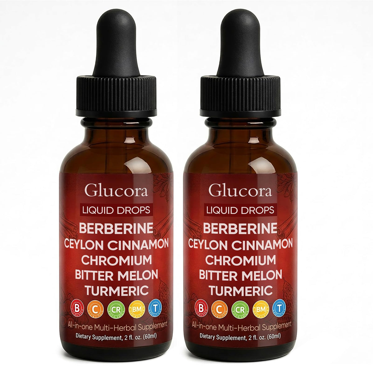 Flacon de Glucora Berberina Liquide AMOQUCT 60ml vue de face