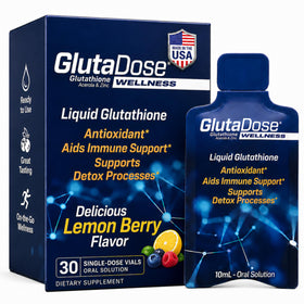 Flacon de GlutaDose complément alimentaire liquide 30 doses saveur citron baie