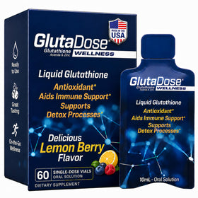 Flacon de GlutaDose complément alimentaire liquide au citron et baies, 60 doses