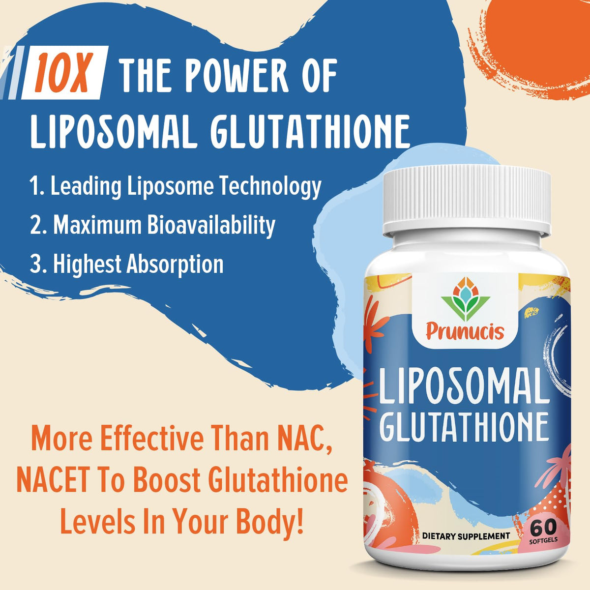 Flacon de Glutathion Liposomal Prunucis avec étiquette visible