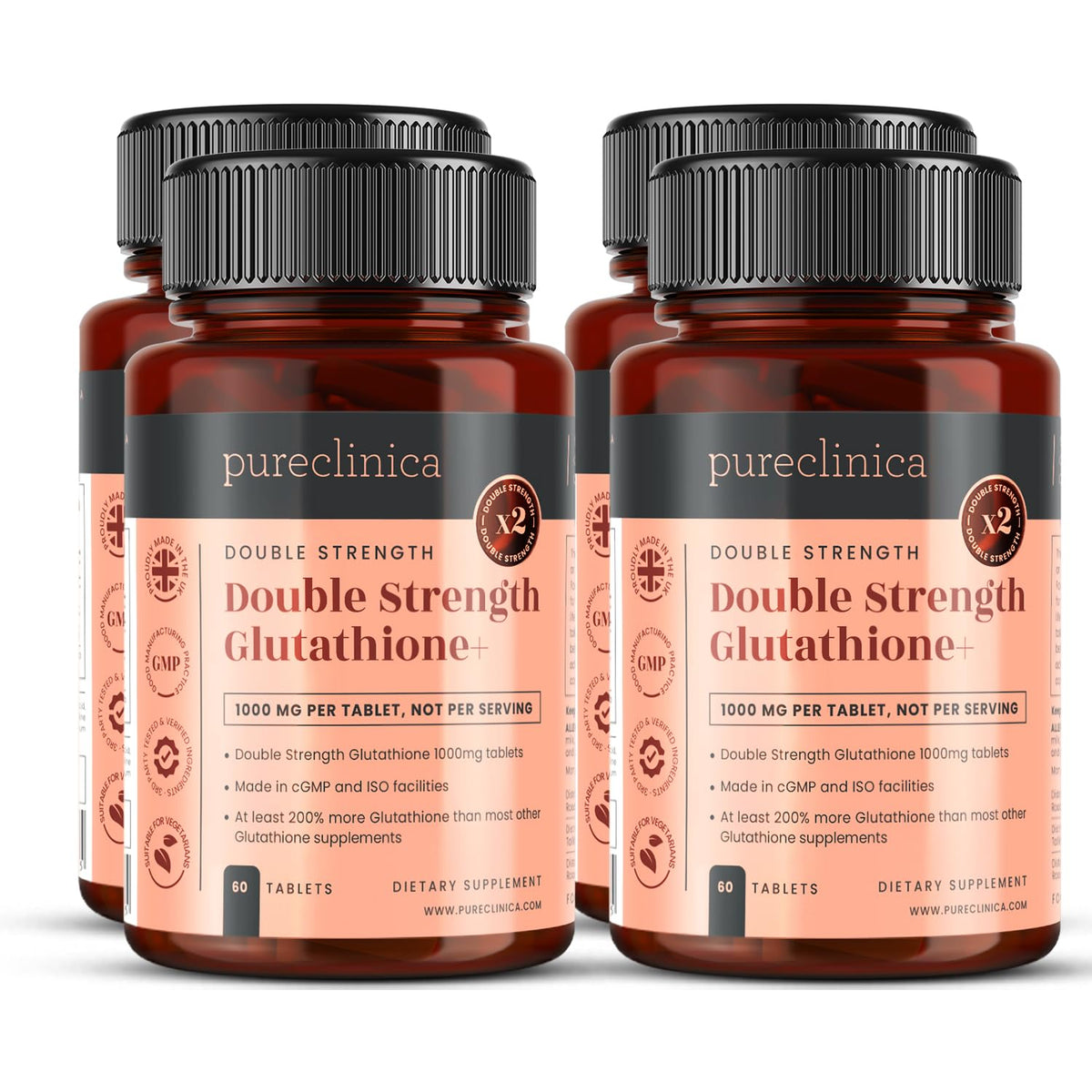 Flacon de Glutathione 1000mg 240 comprimés de pureclinica