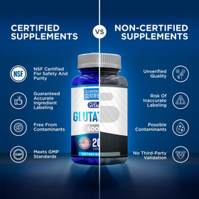 Flacon de Glutathione 500mg sur une table