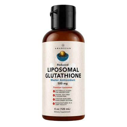 Flacon de Glutathione Liposomal AMANDEAN 500mg vue de face