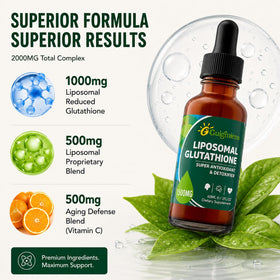 Flacon de Glutathione Liposomal Guigmiens sur une table