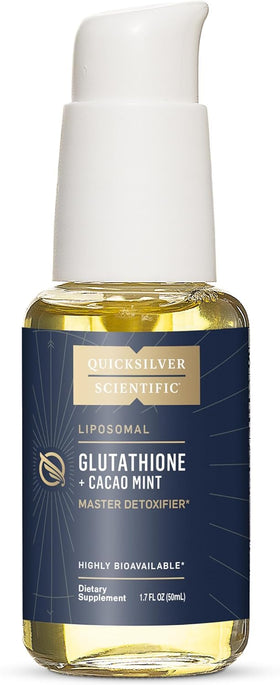 Flacon de Glutathione Liposomal Quicksilver Scientific saveur Cacao Mint 50 ml