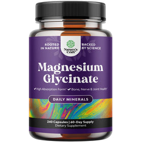 Flacon de glycinate de magnésium Natures Craft 500mg 240 capsules