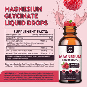 Flacon de GORNVB Magnésium Liquide 1000mg avec étiquette et dosage