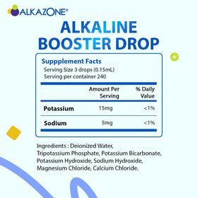 Flacon de gouttes alcalines Alkazone 1,25 oz vue arrière