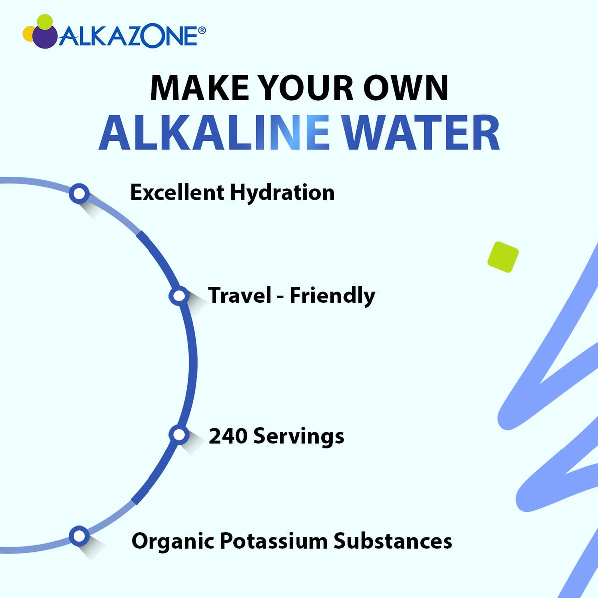 Flacon de gouttes alcalines Alkazone avec bouchon ouvert