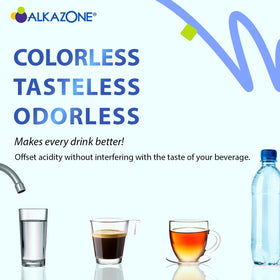 Flacon de gouttes alcalines Alkazone sur une table