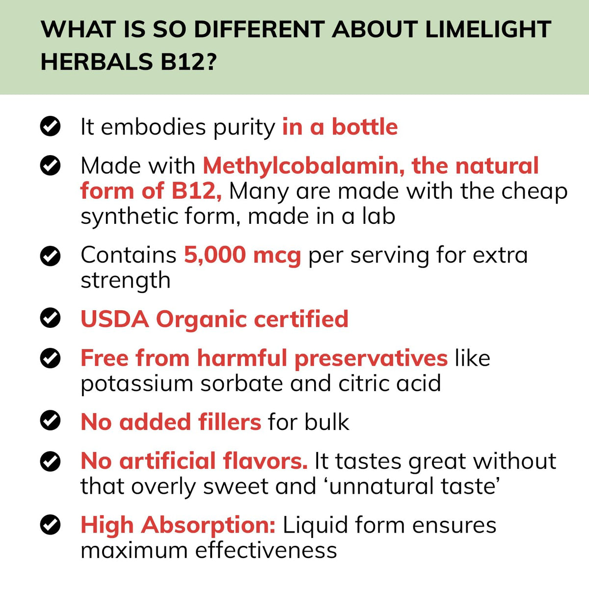 Flacon de gouttes B12 bio LIMELIGHT HERBALS avec une cuillère doseuse