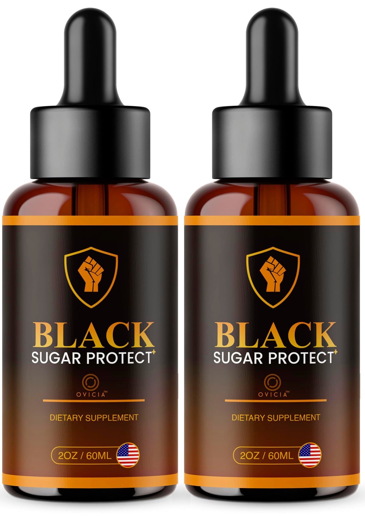 Flacon de gouttes Black Sugar Protect OVICIA vue de face