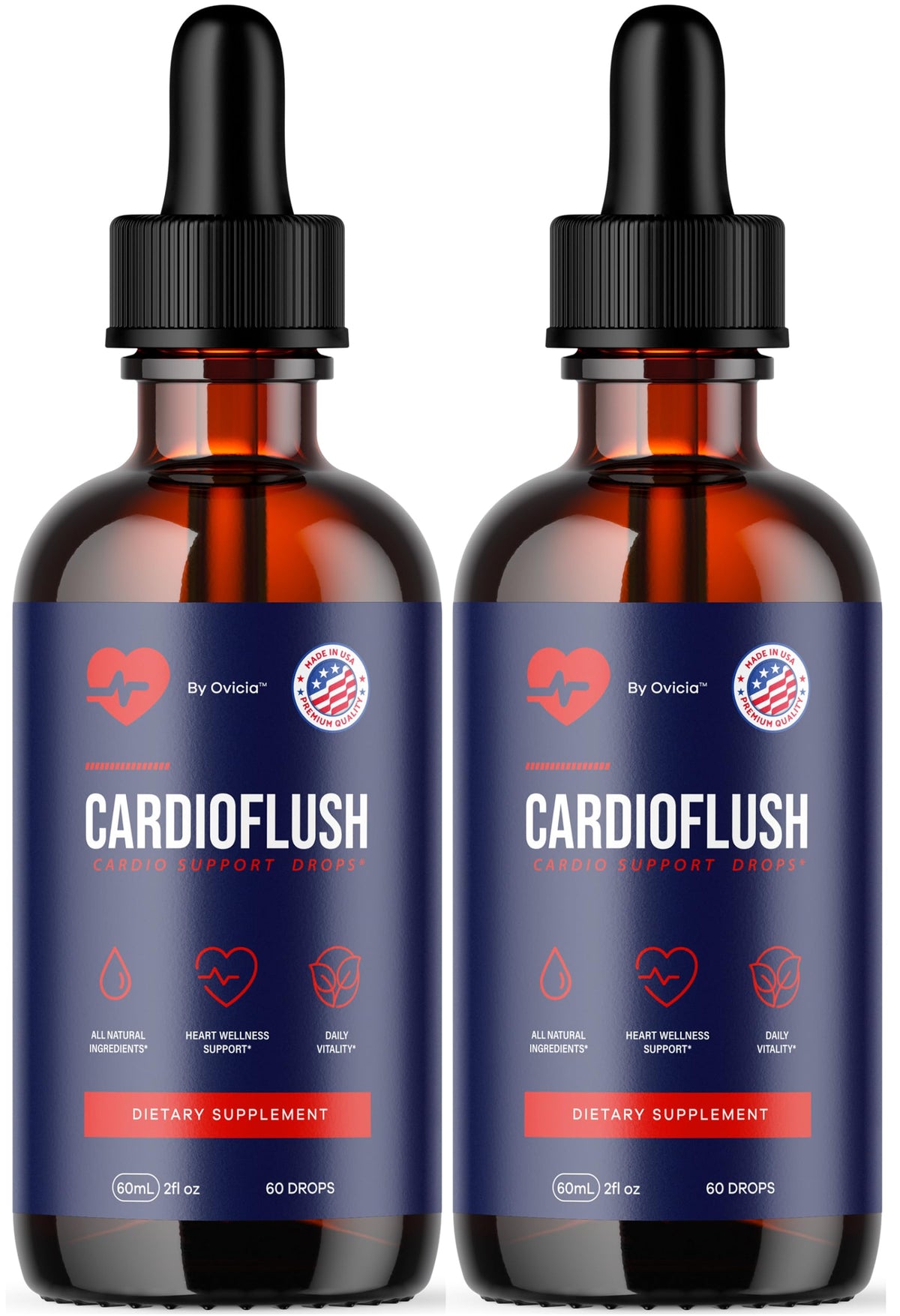 Flacon de gouttes Cardioflush OVICIA vue de face