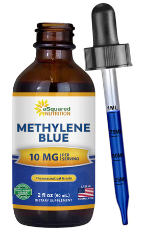 Flacon de gouttes de bleu de méthylène aSquared Nutrition 1% 10mg