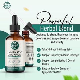 Flacon de Gouttes de Drainage Lymphatique zestyfit avec plantes autour
