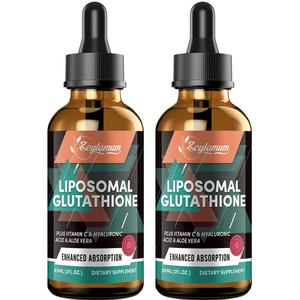 Flacon de gouttes de glutathion liposomal Zeylamum 2000mg vue de face