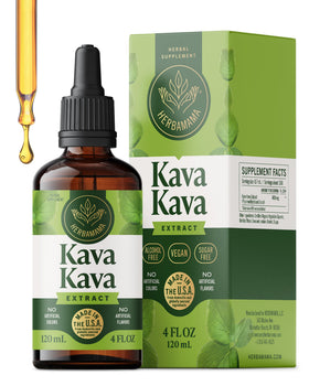 Flacon de gouttes de Kava HERBAMAMA vue de face