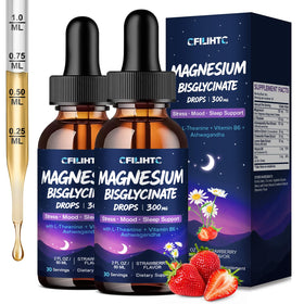 Flacon de gouttes de magnésium bisglycinate CFILIHTC 300 mg vue de face