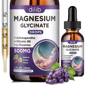 Flacon de gouttes de magnésium glycinate dilib 500 mg, vue avant
