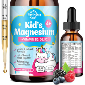 Flacon de gouttes de magnésium glycinate pour enfants ReviNutra 155g