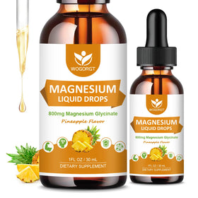 Flacon de gouttes de magnésium glycinate WOGORGT 30mL avec étiquette