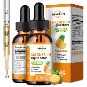 Flacon de gouttes de magnésium liquide ReviNutra 2 fl oz avec saveur ananas