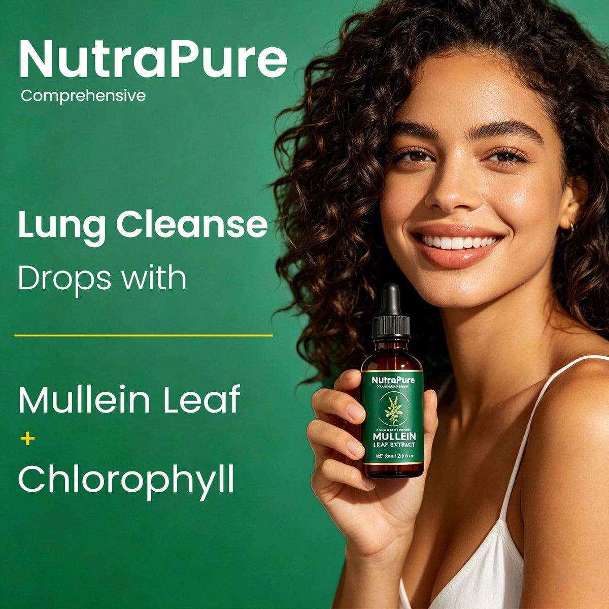 Flacon de gouttes de molène Nutrapure avec étiquette