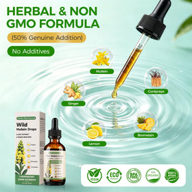 Flacon de gouttes de Mullein Loruoea 60ml en situation sur une table